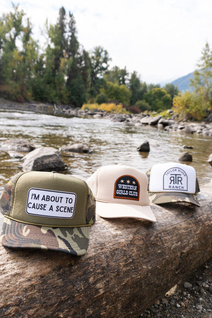 About to Cause a Scene - Embroidered  Patch on Trucker Hat