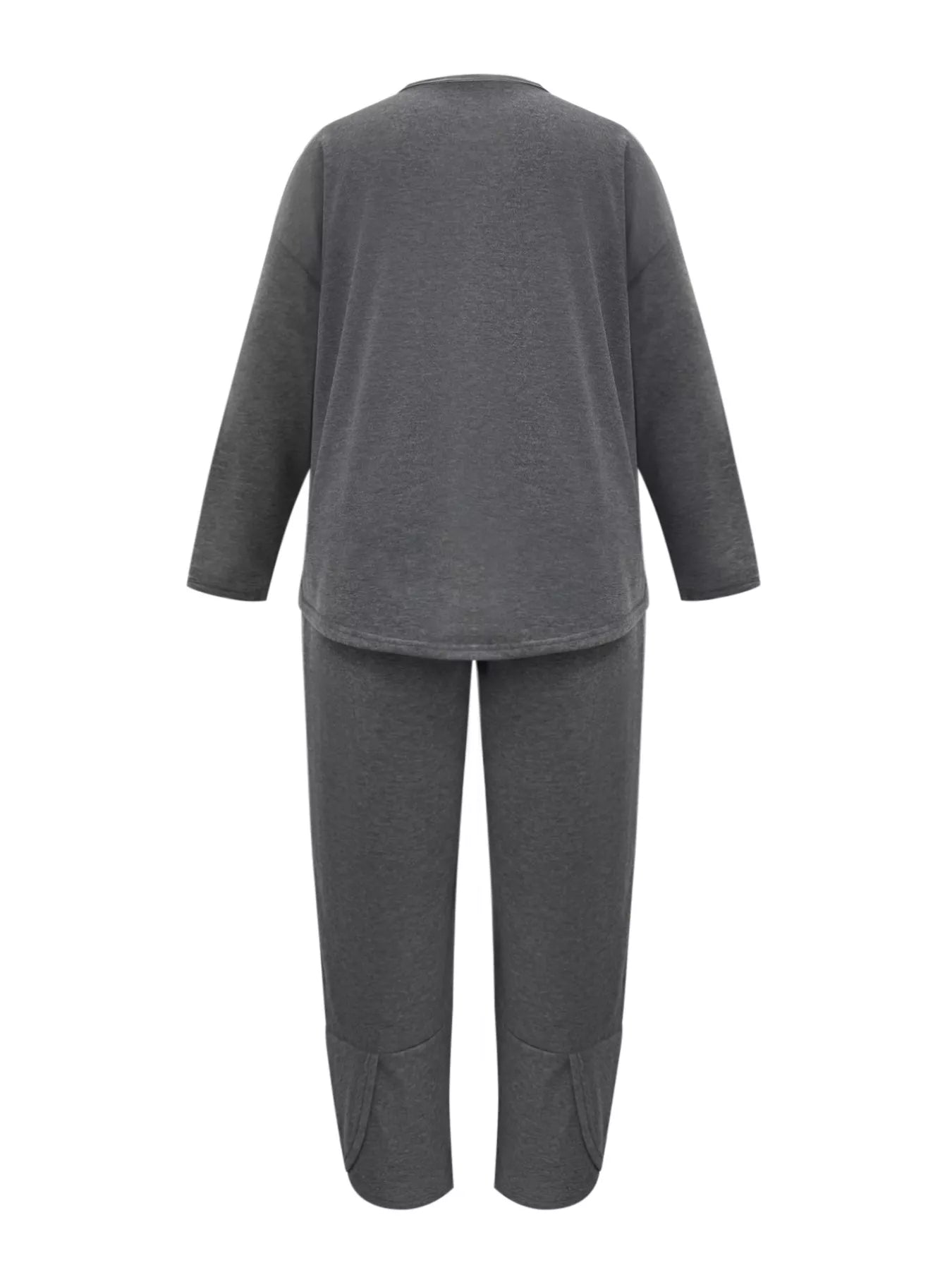 Plus Size Casual Loose Fit Top and Pants Two-Piece Set