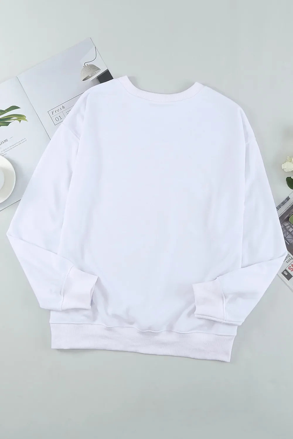 Leopard Round Neck Long Sleeve Sweatshirt