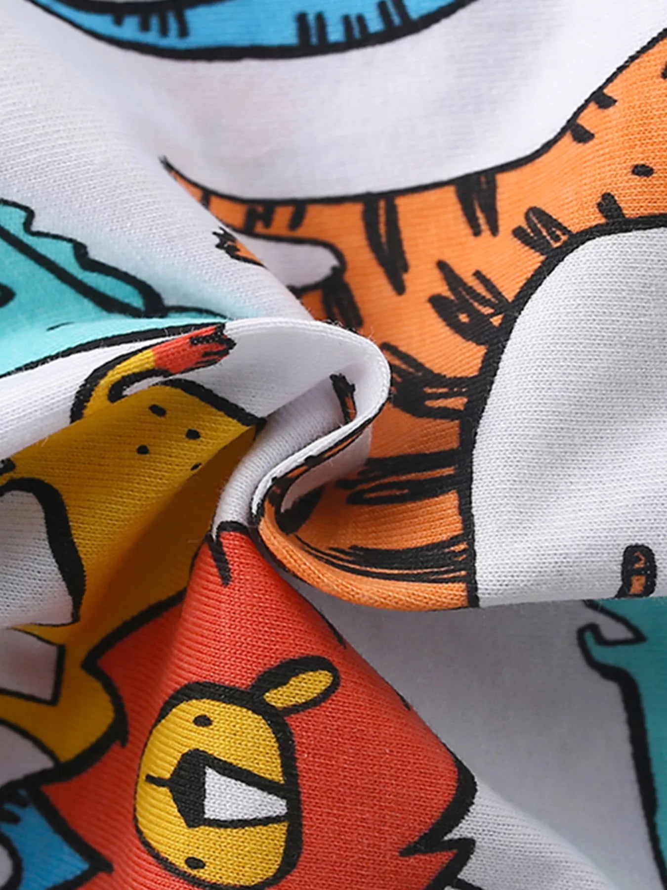 Children's Animal Print Short Sleeve Tee and Shorts Set