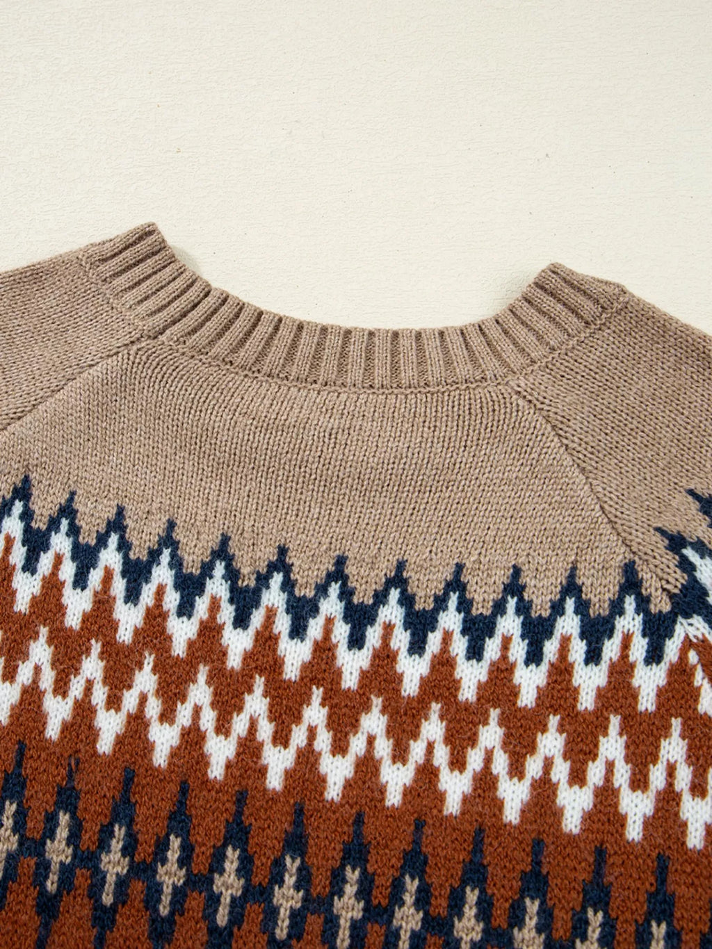 Color Block Crew Neck Sweater