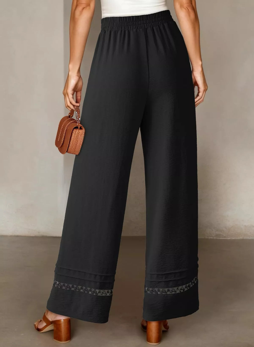 Casual Wide Leg Drawstring Pants