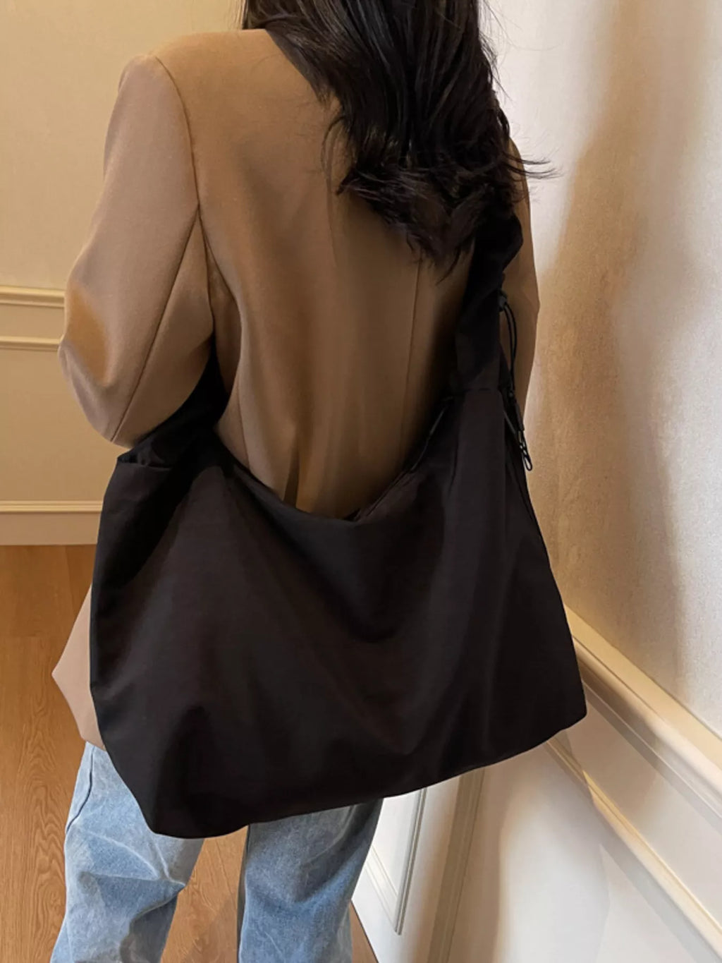 Ruched Handle Lightweight Shoulder Bag