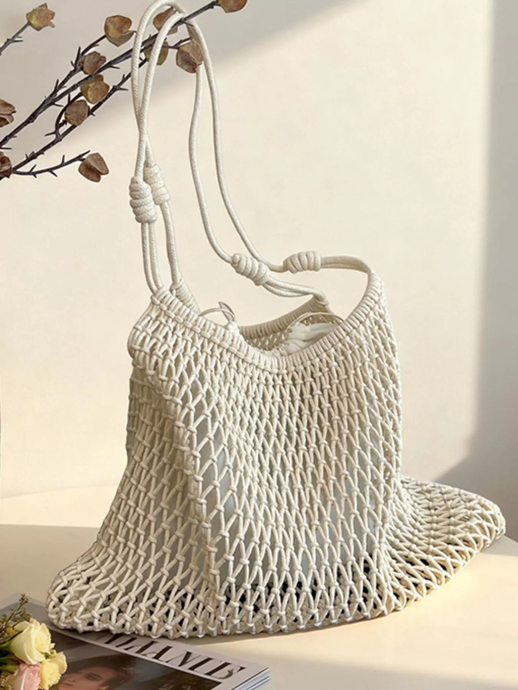 Woven Net Shoulder Bag