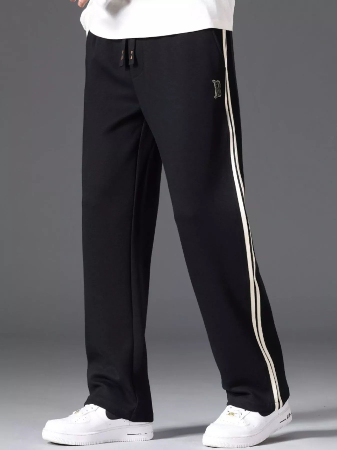 Men's Side Striped Casual Drawstring Pants