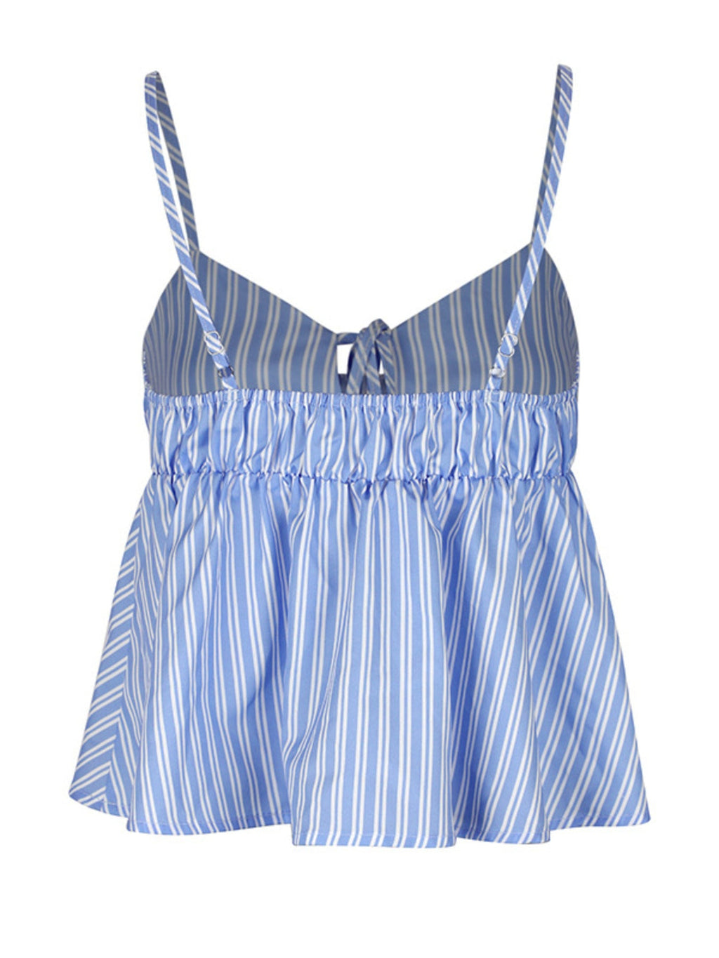 Striped Tie-Front Peplum Cami
