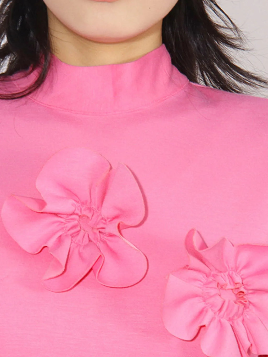 Floral Applique Long Sleeve Maxi Dress