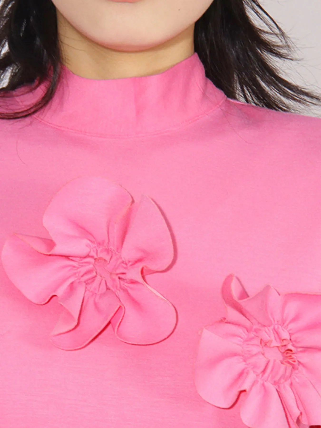 Floral Applique Long Sleeve Maxi Dress