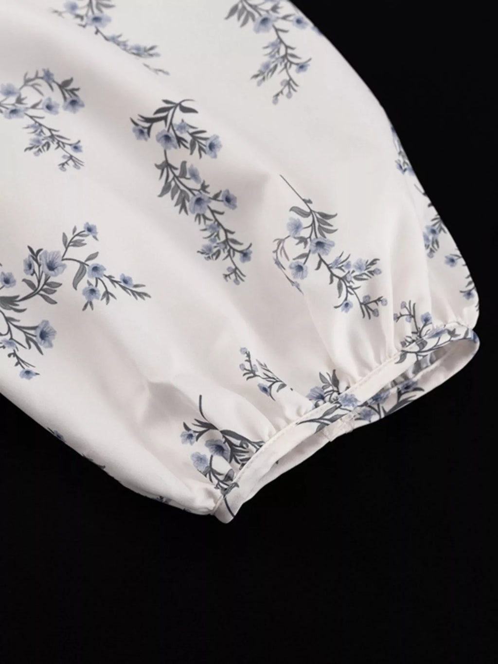 Floral Print Balloon Sleeve Top and Shorts Set