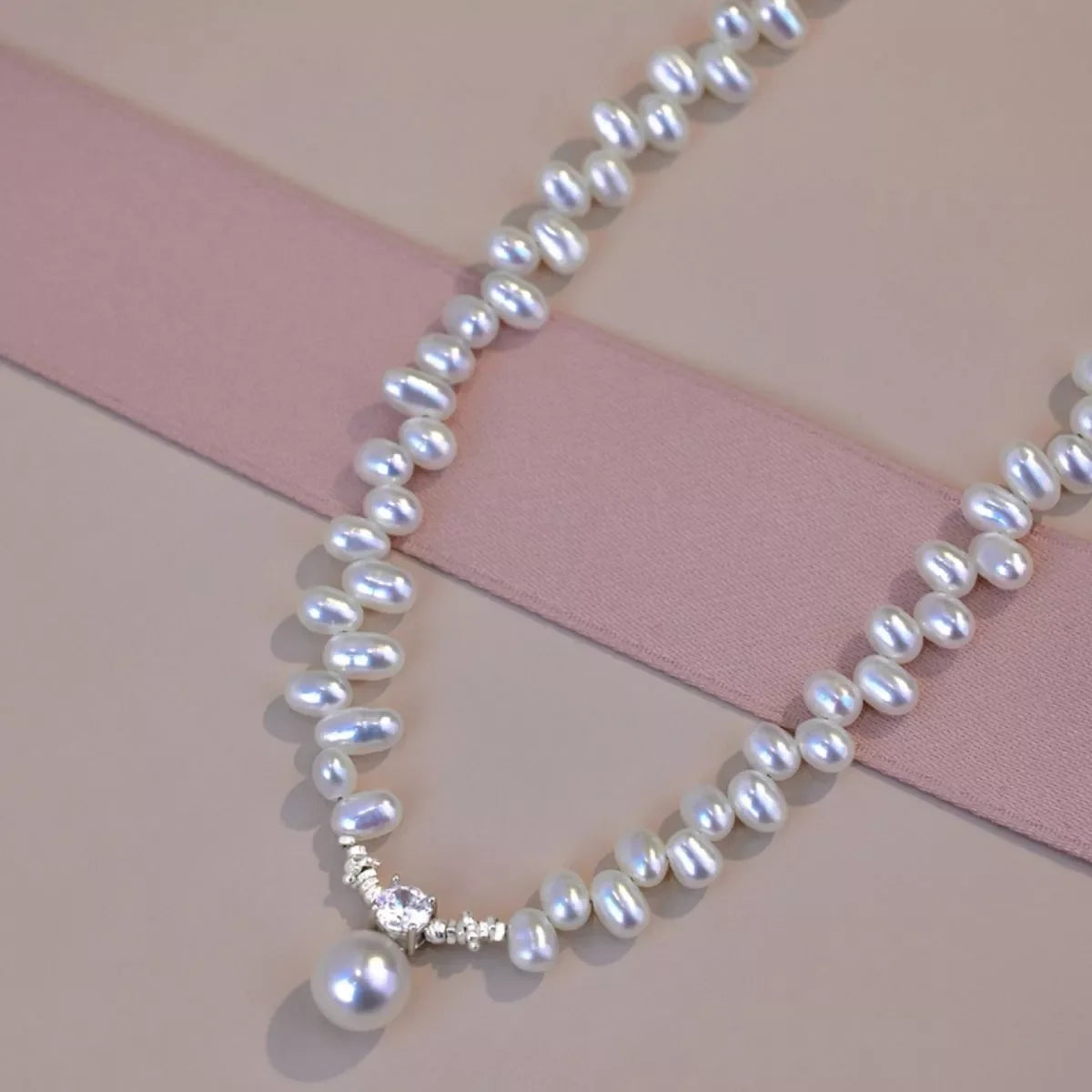 Irregular Freshwater Pearl Pendant Necklace