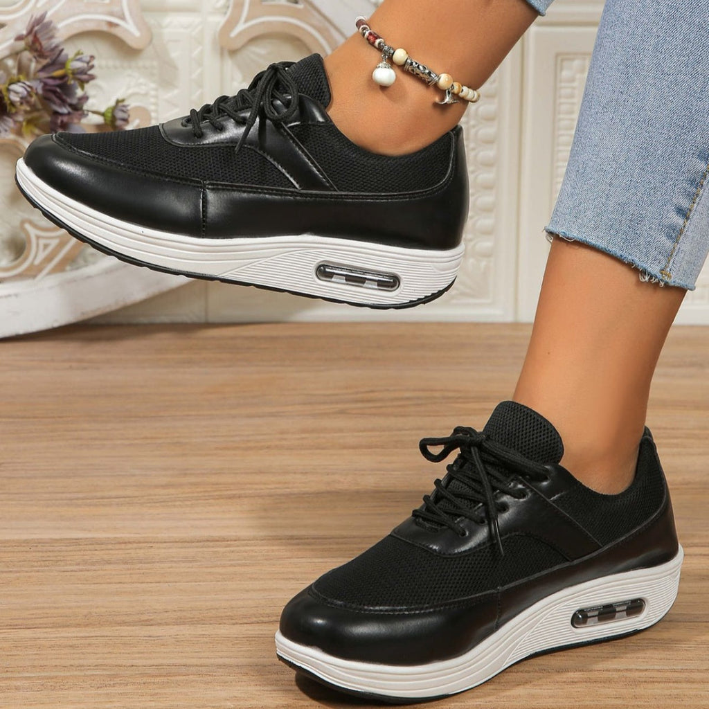 Lace Up Wedge Sneakers