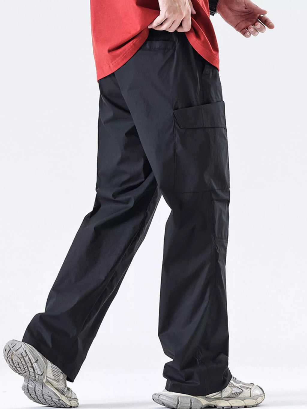 Men's Full Size Drawstring Wide Leg Cargo Pants Plus Size