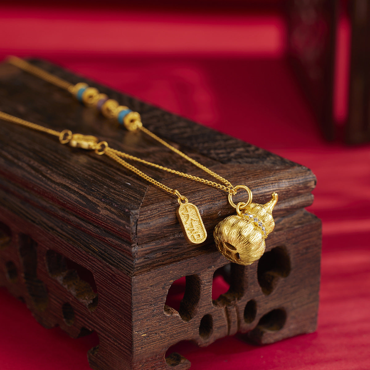 18K Gold-Plated Gourd Pendant Necklace