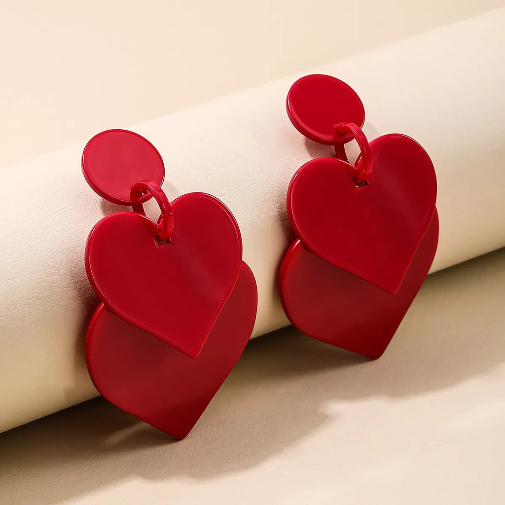 Acrylic Heart Drop Earrings