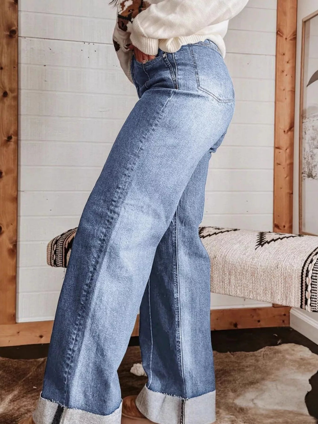 High-Waisted Wide Leg Jeans