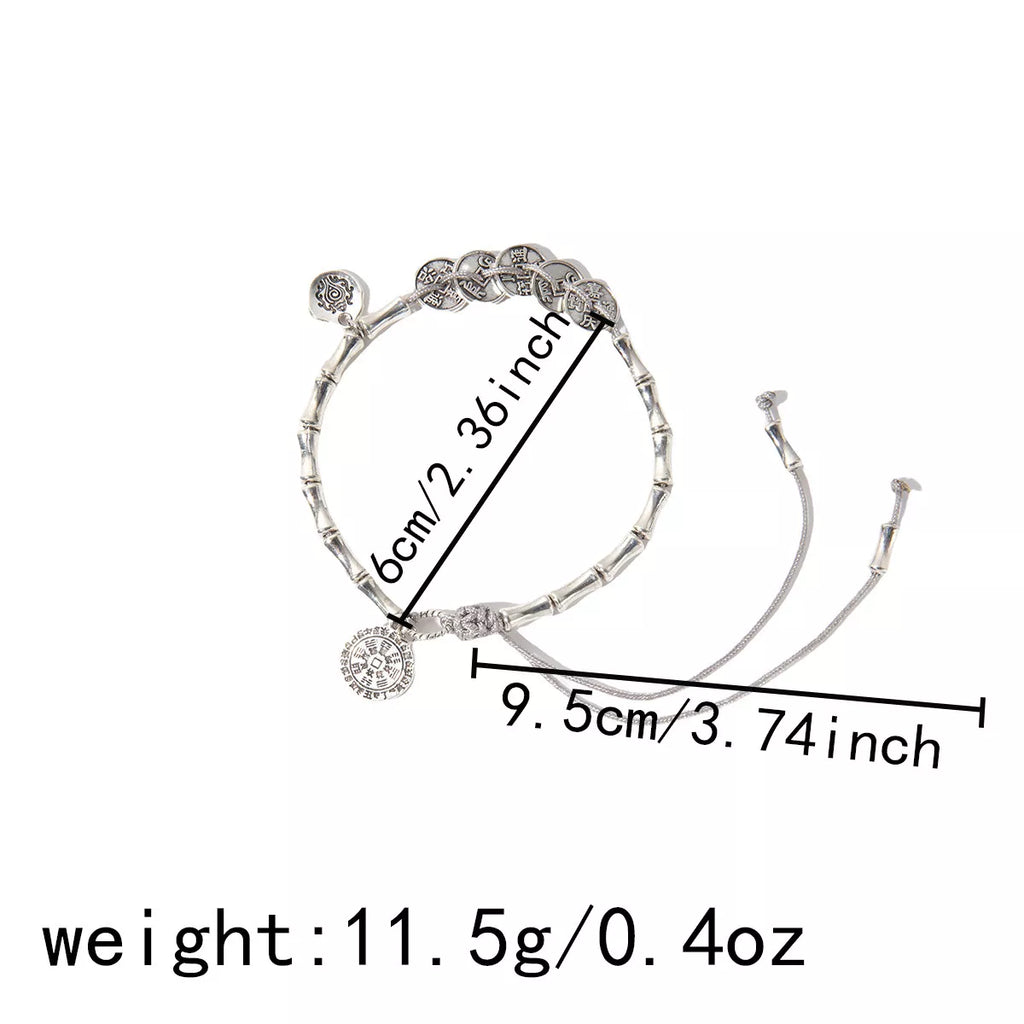 Silver Chain Adjustable Heart Charm Bracelet