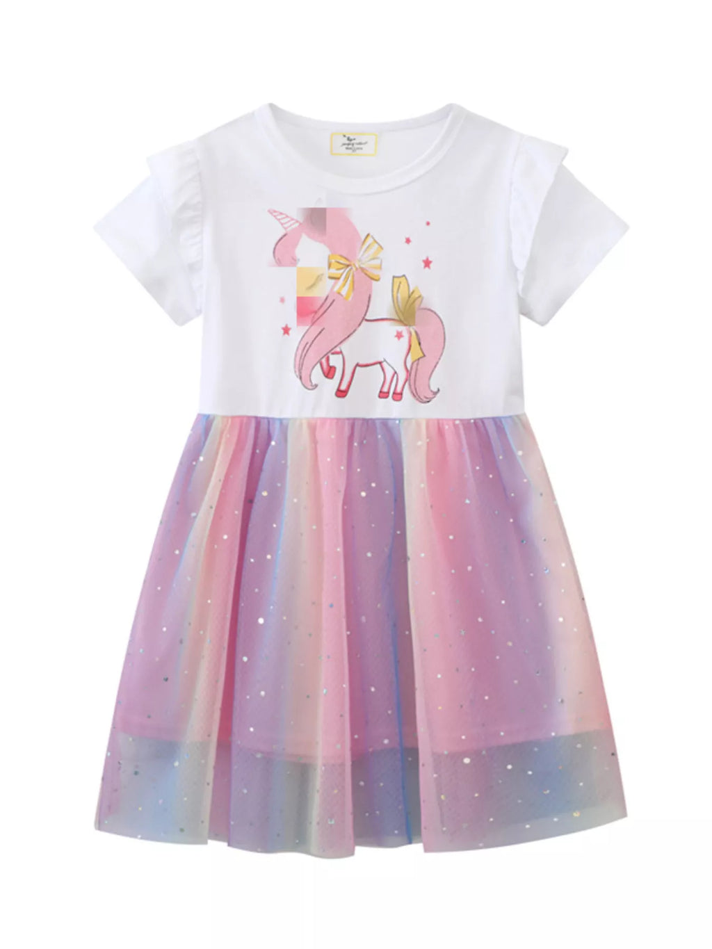 Children's Unicorn Rainbow Tulle Dress