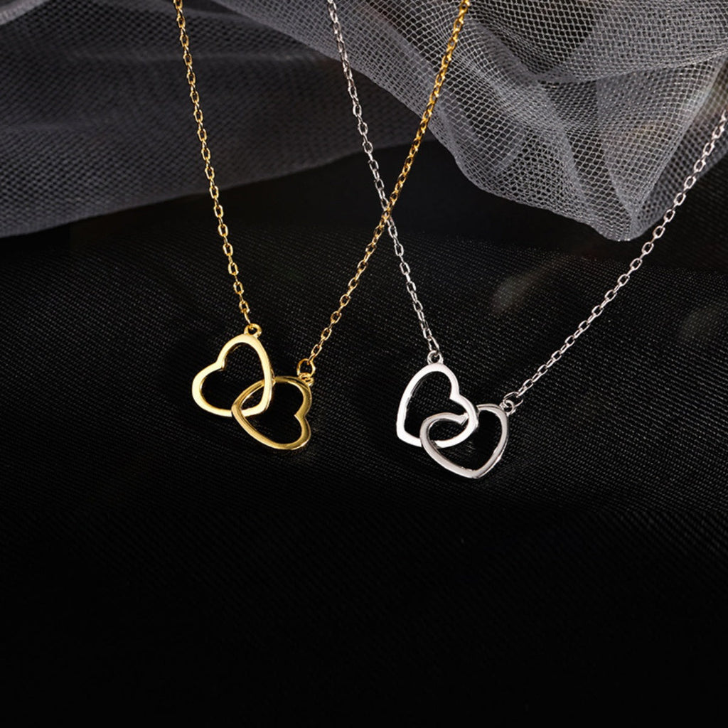 Interlocking Heart Pendant Necklace