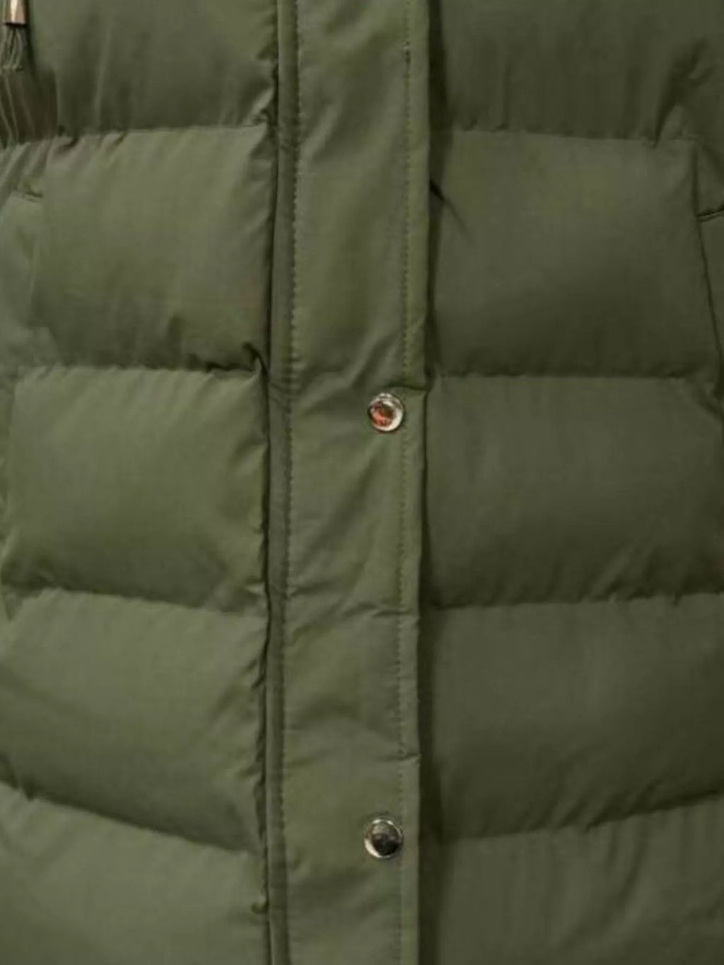 Full Size Snap Down Hooded Padded Longline Vest Coat Plus Size