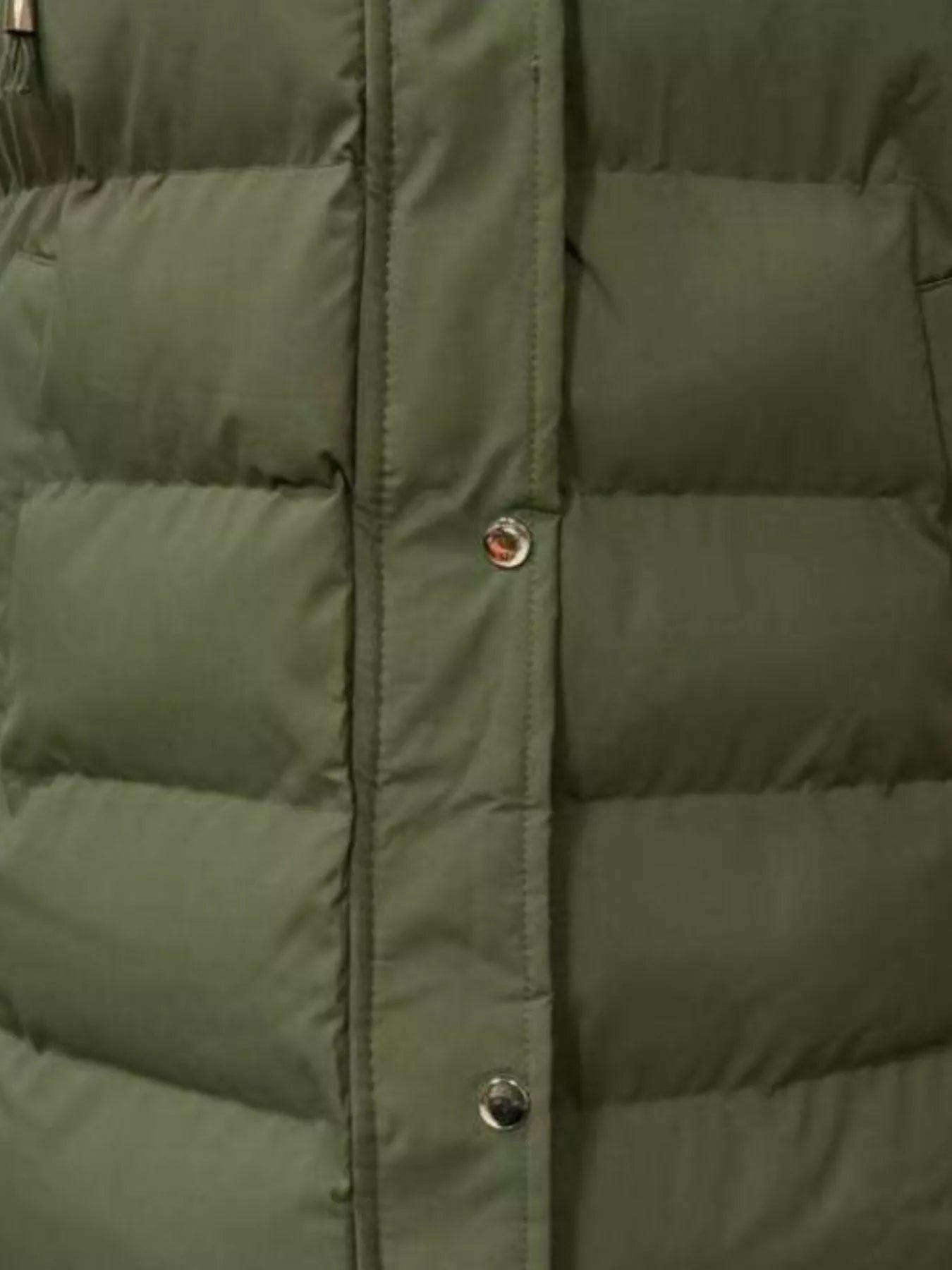 Full Size Snap Down Hooded Padded Longline Vest Coat Plus Size