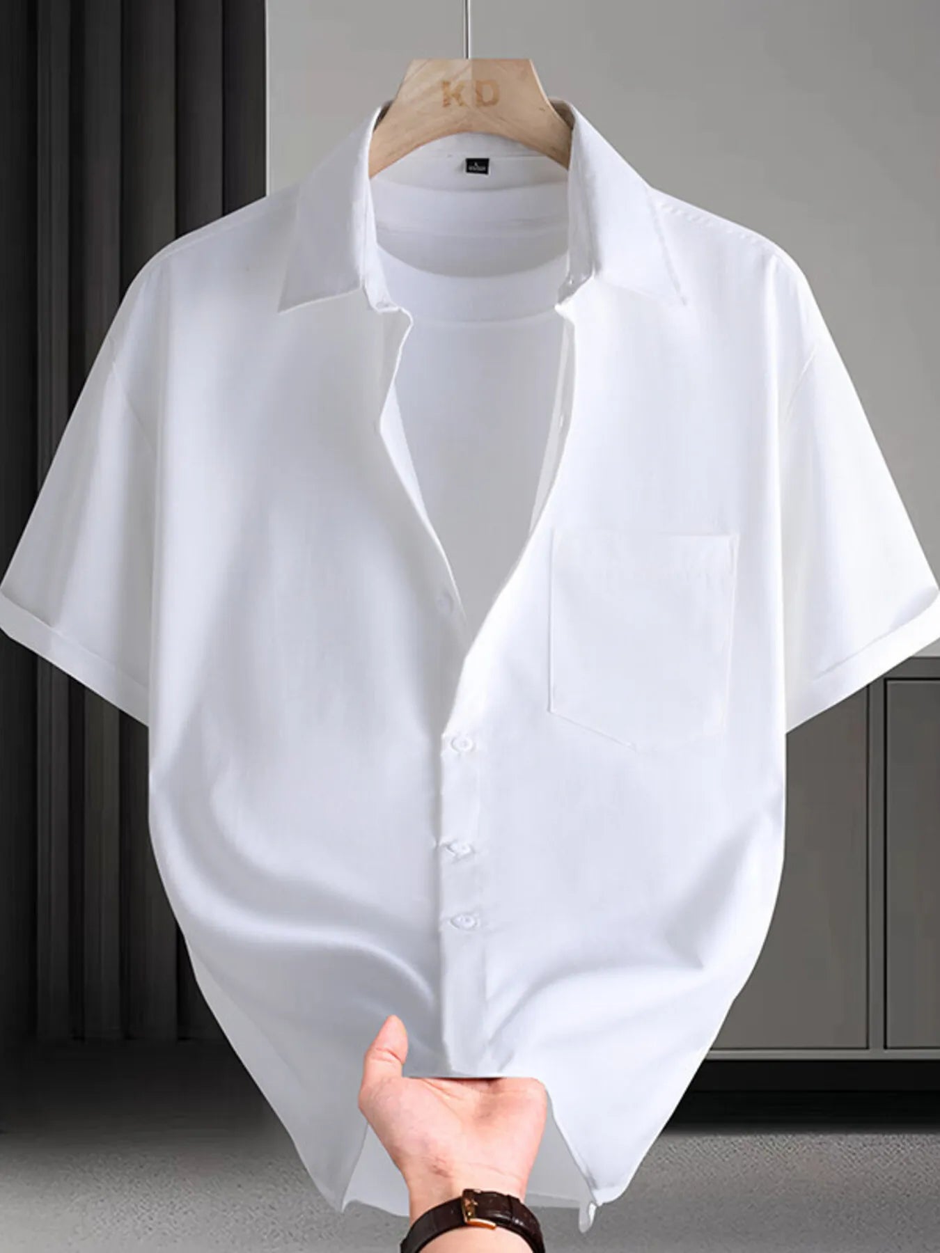Men's Plus Size Button Up Short Sleeve Shirt