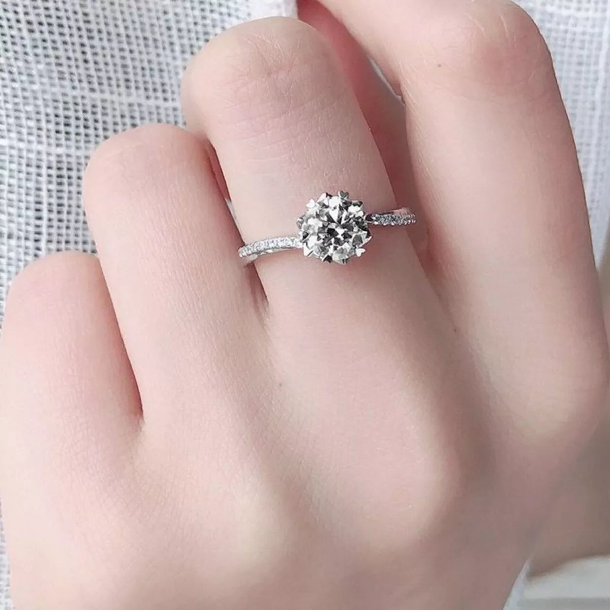 1 Carat 925 Sterling Silver Moissanite Ring