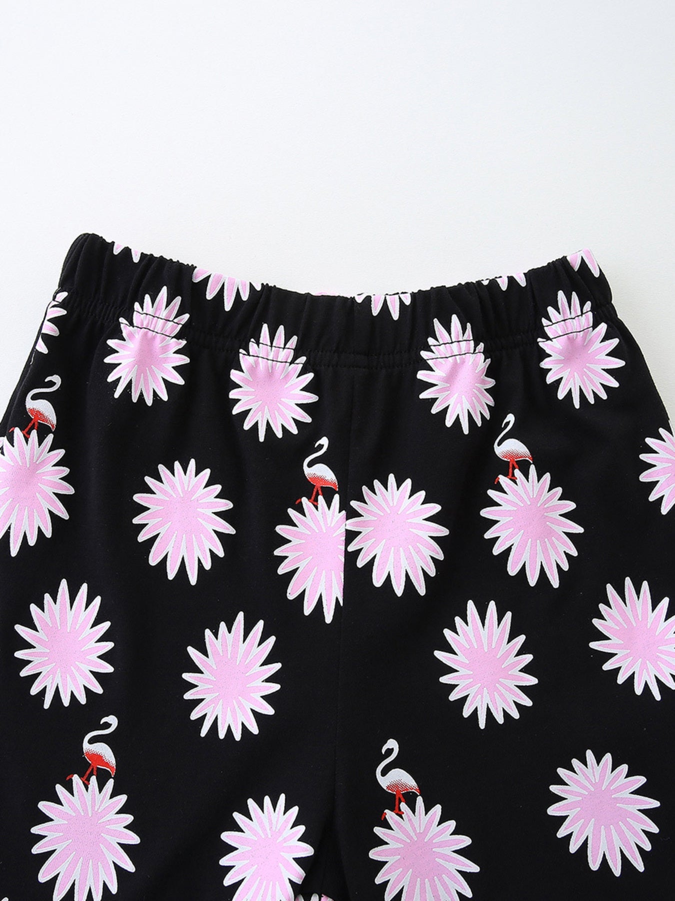 Children's Flamingo Print Tee and Shorts Set