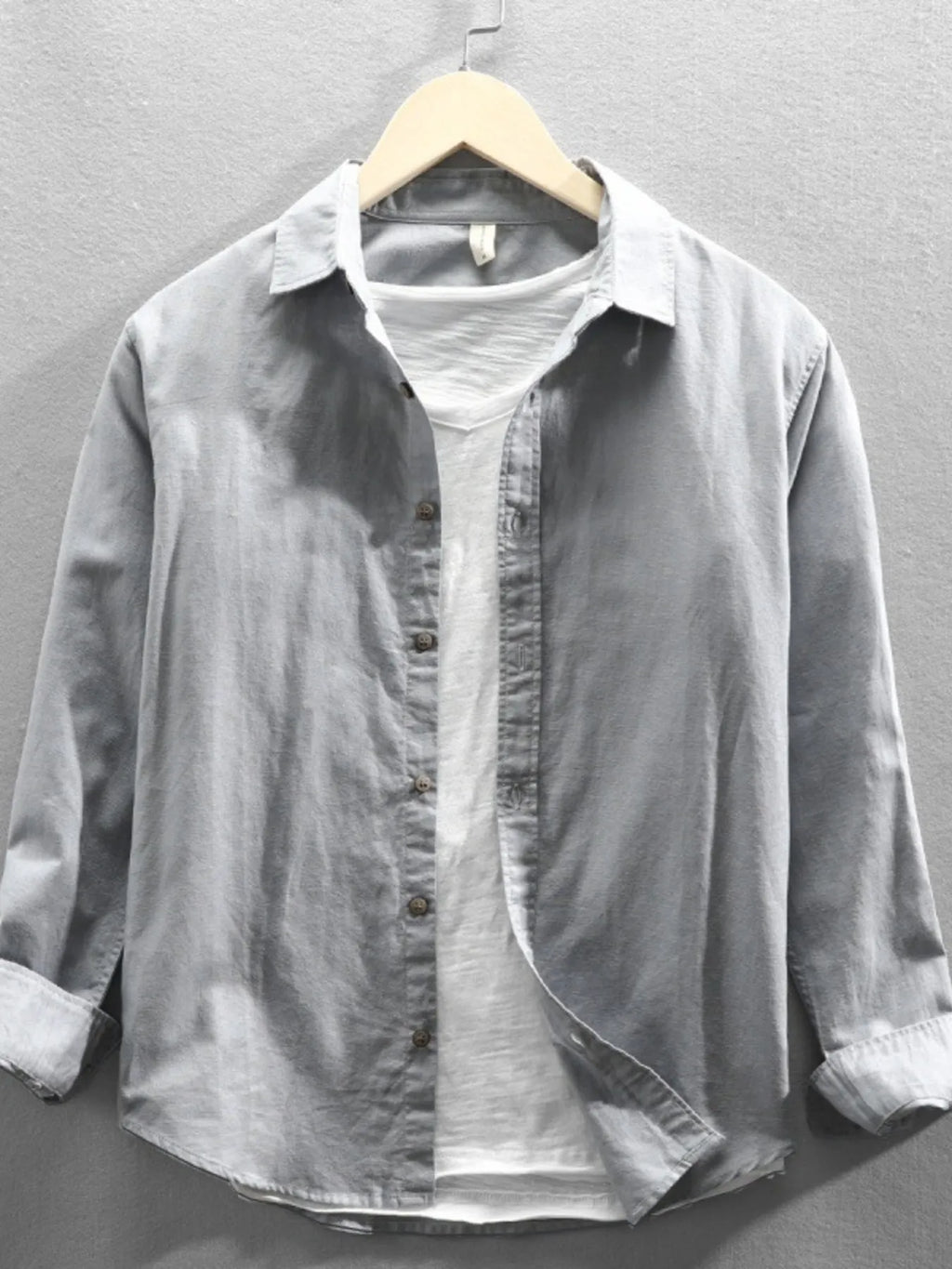 Men's Plus Size Button Up Long Sleeve Shirt
