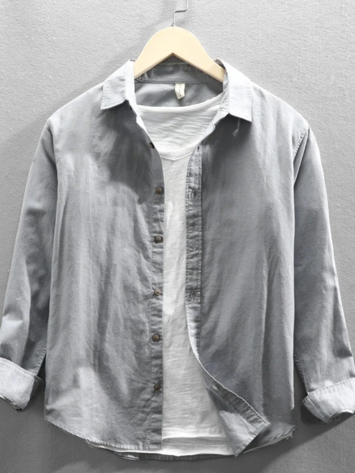 Men's Plus Size Button Up Long Sleeve Shirt