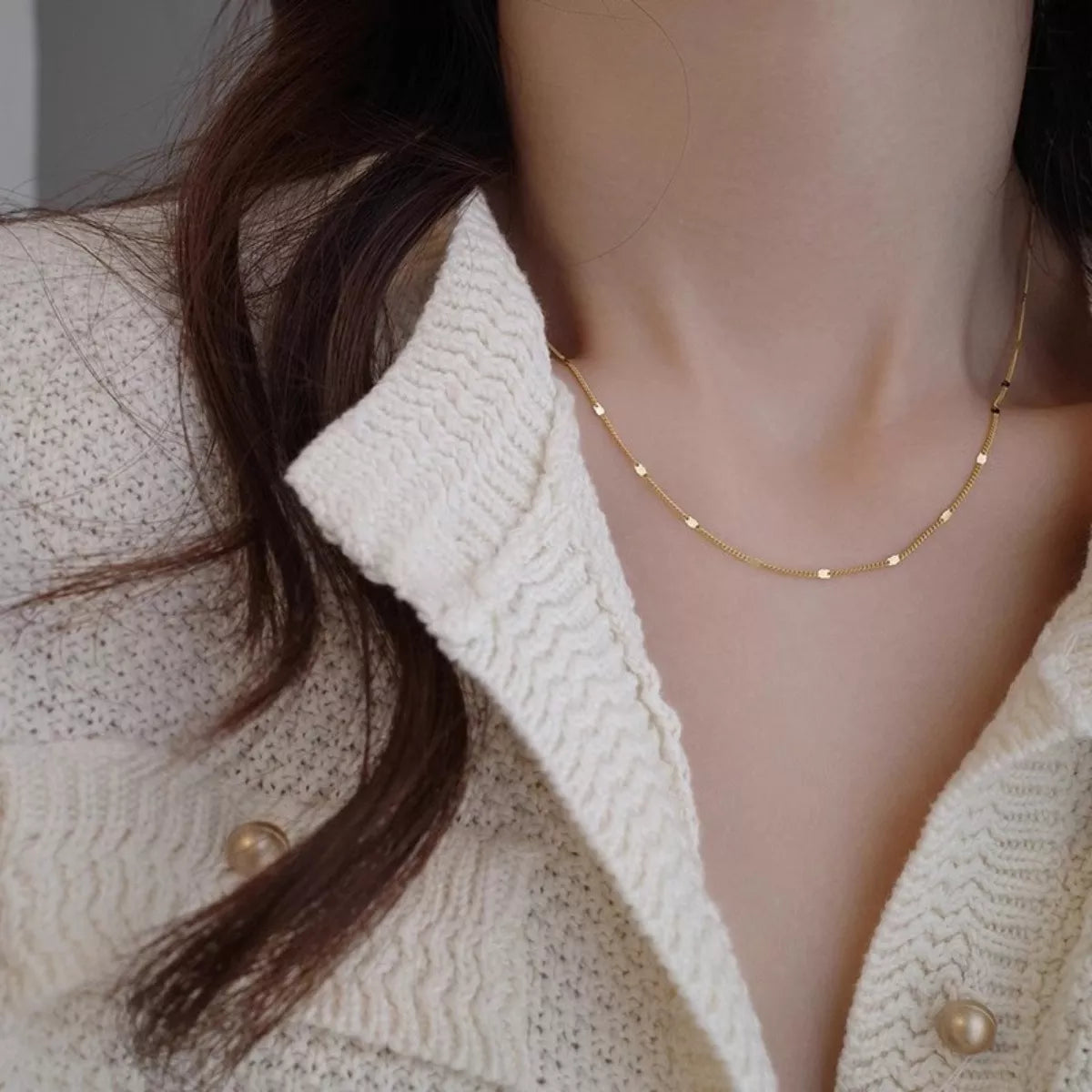18K Gold-Plated 925 Sterling Silver Chain Necklace