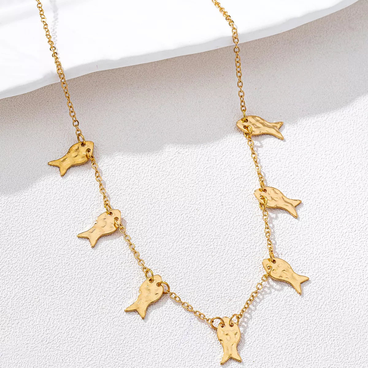 18K Gold-Plated Fish Charm Necklace