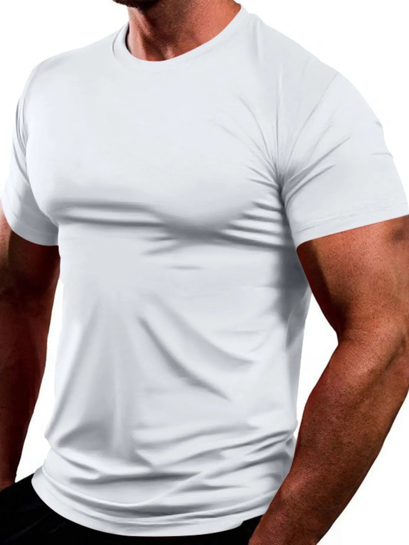 Men's Full Size Round Neck Short Sleeve T-Shirt Plus Size