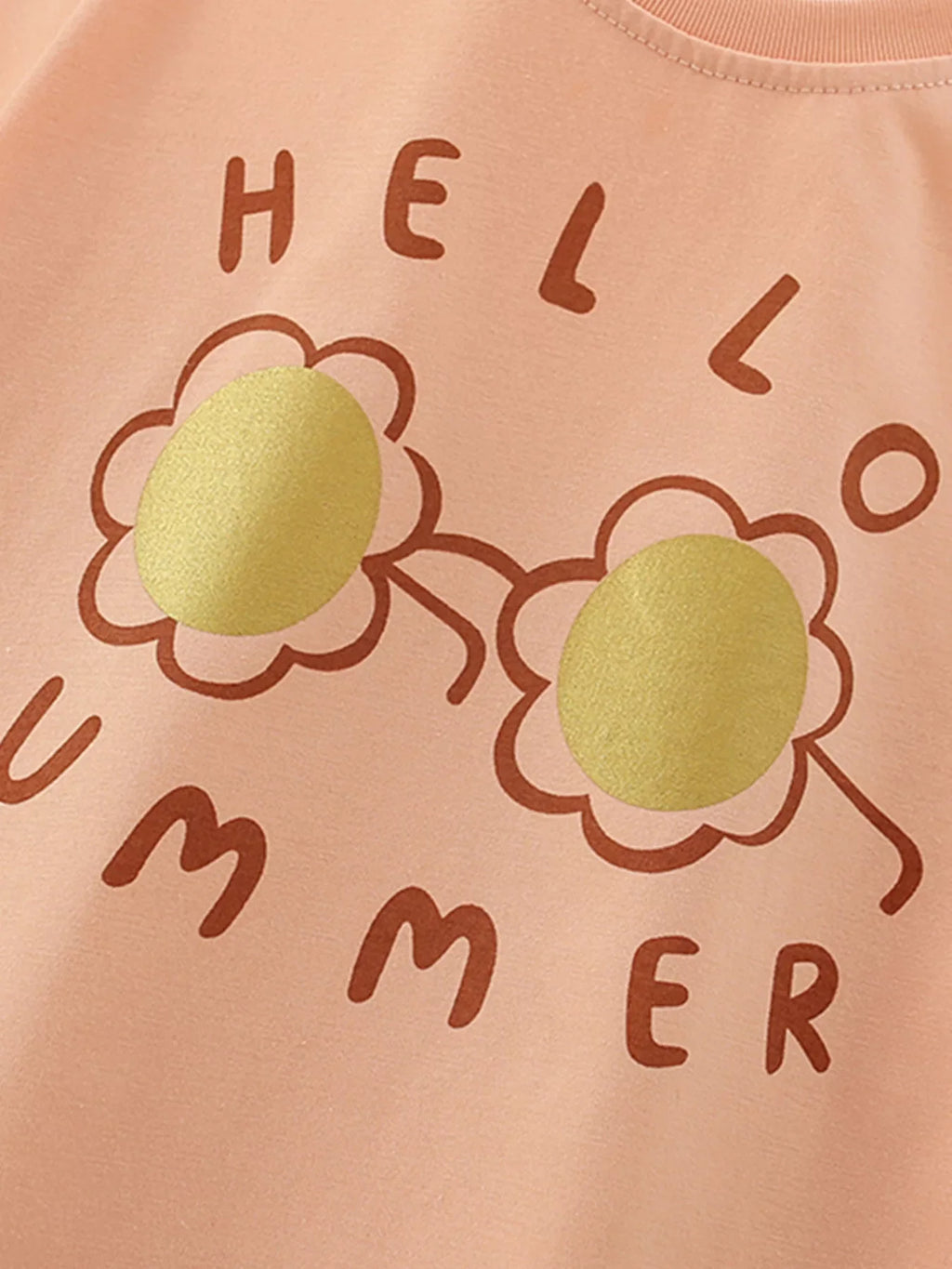 Children's Hello Summer Ruffle Trim Tee and Shorts Set