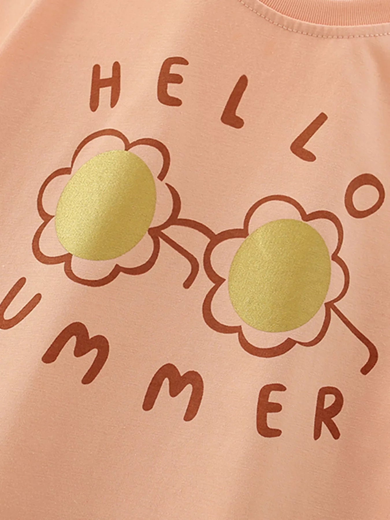 Children's Hello Summer Ruffle Trim Tee and Shorts Set