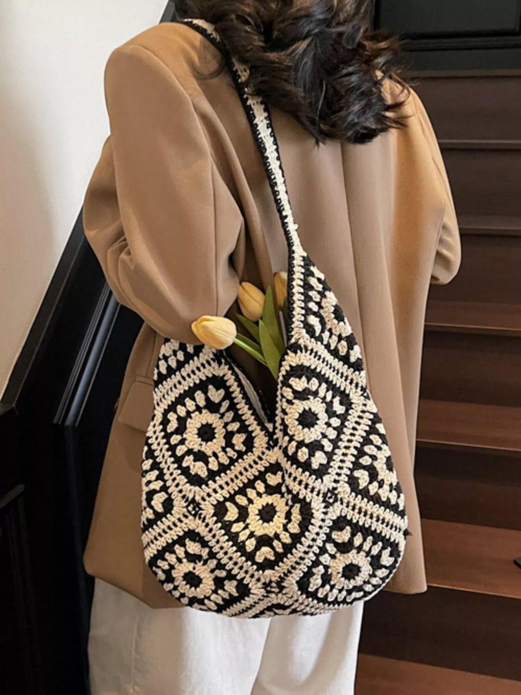 Crochet Hobo Shoulder Bag