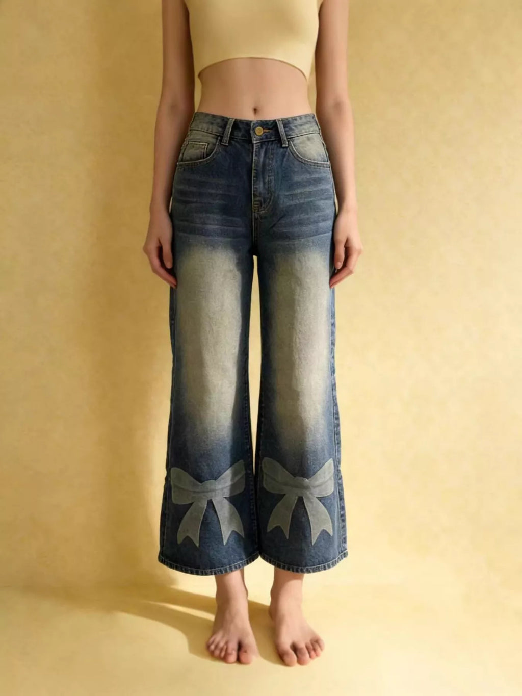 Bow Wide Leg Jeans