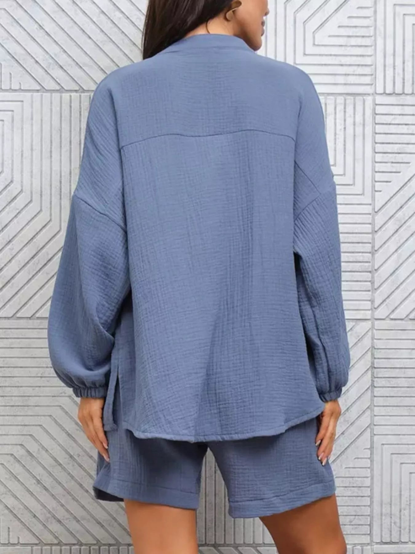 Button-Down Shirt and Shorts Set