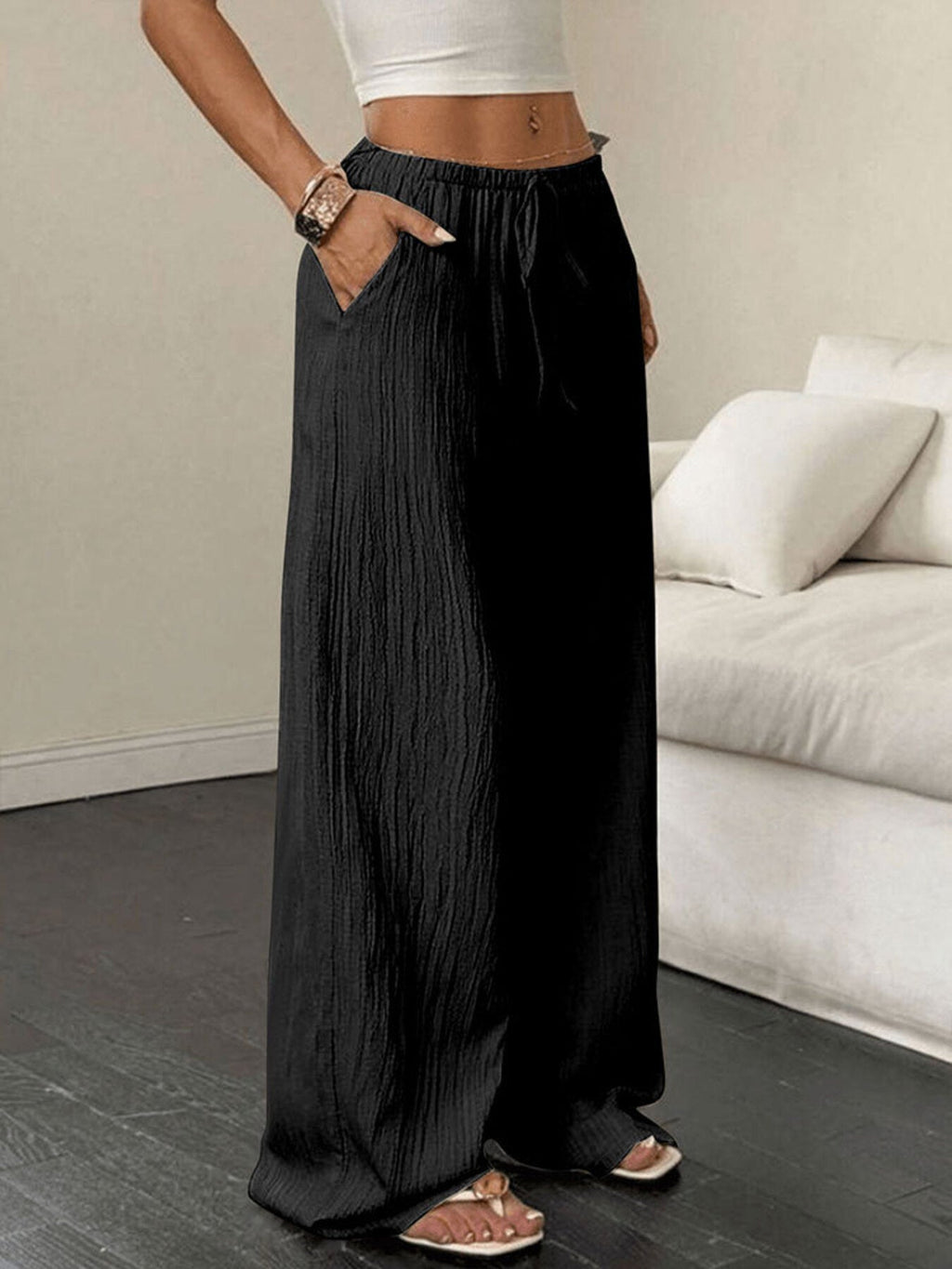 Tied Wide Leg Pants