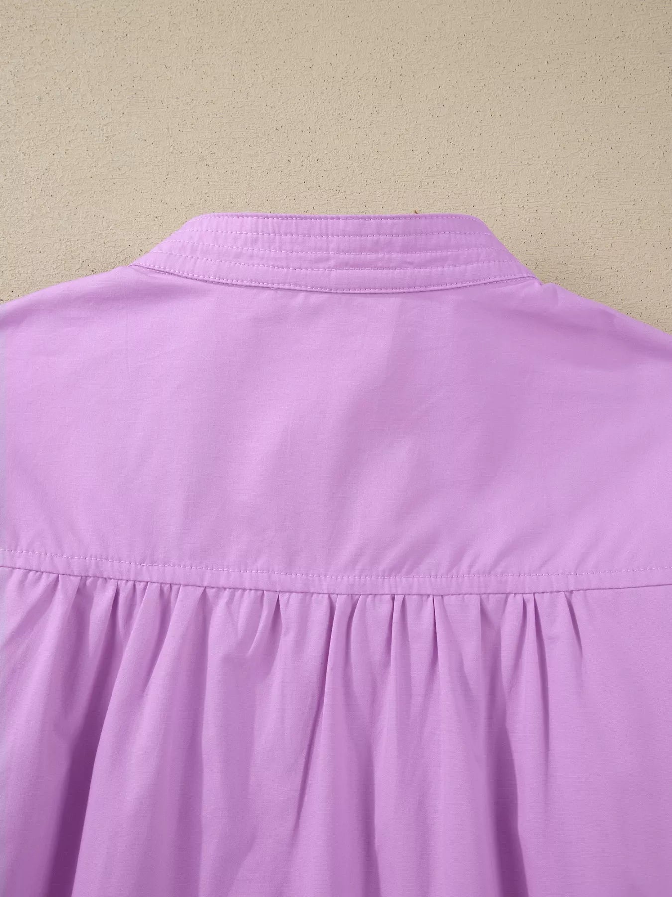 Notched Puff Sleeve Blouse