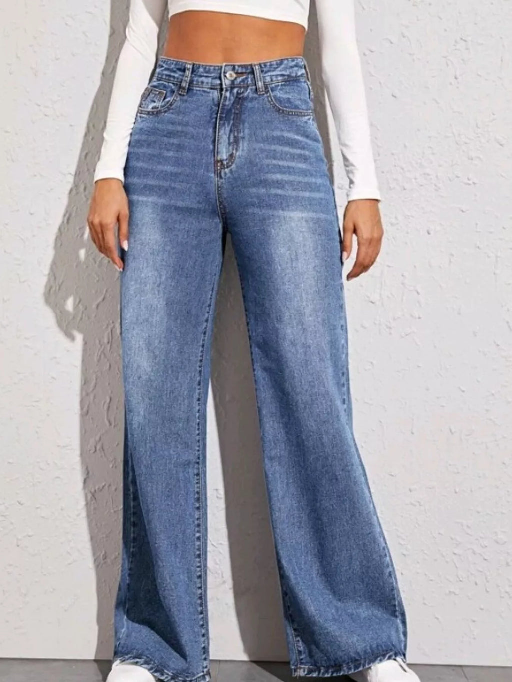 High-Waisted Wide Leg Jeans