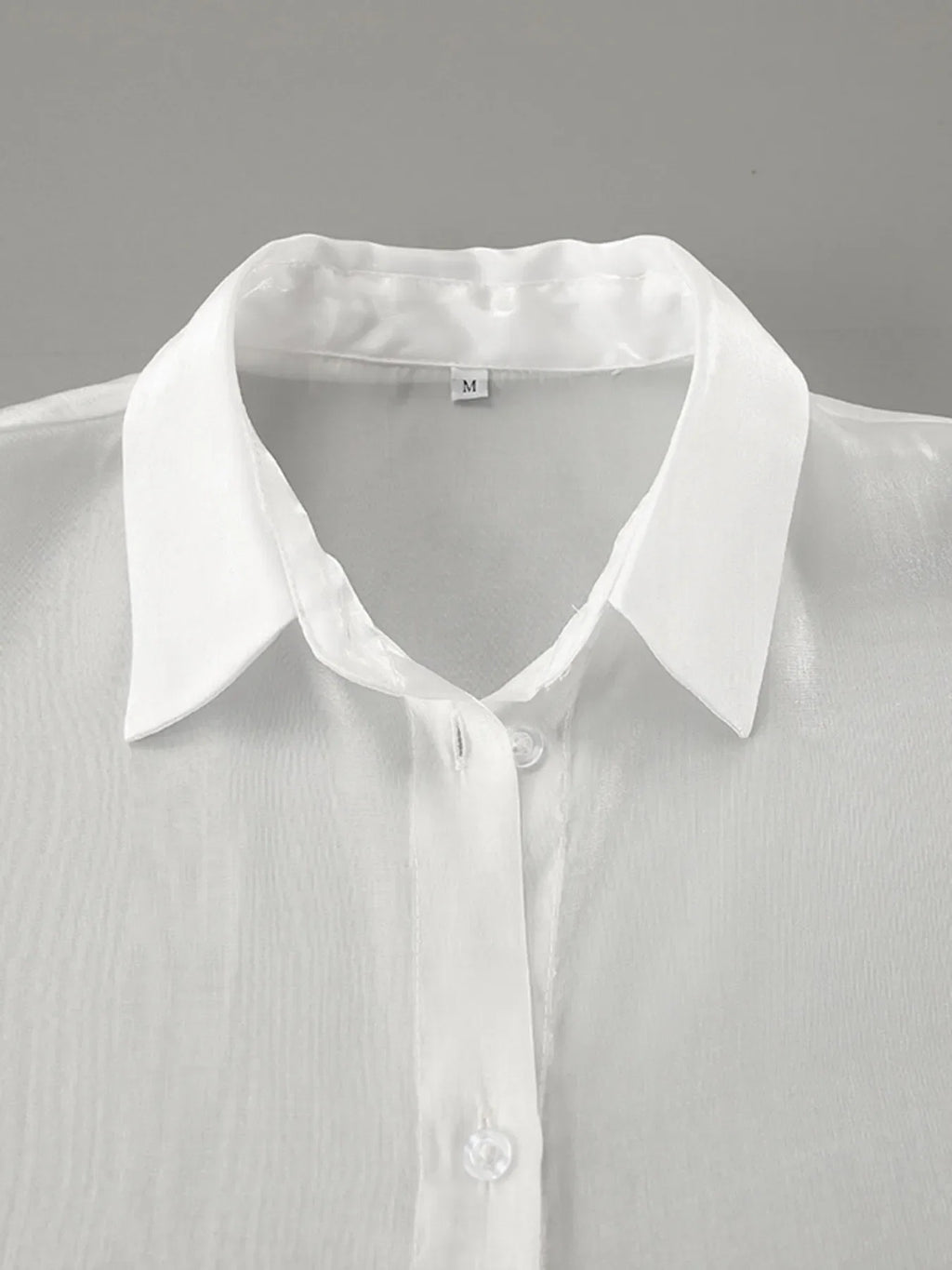 Button Up Flounce Sleeve Shirt