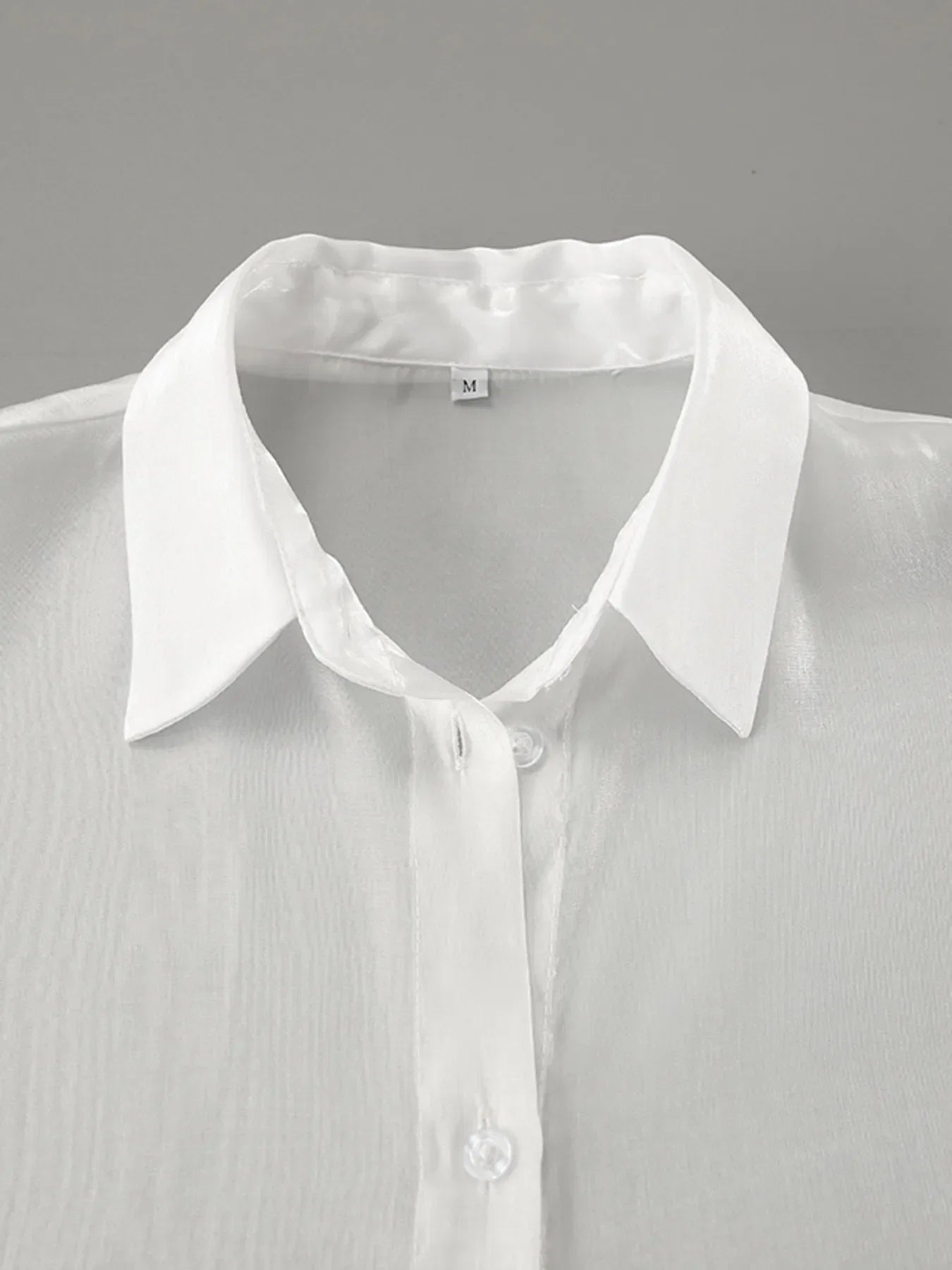 Button Up Flounce Sleeve Shirt