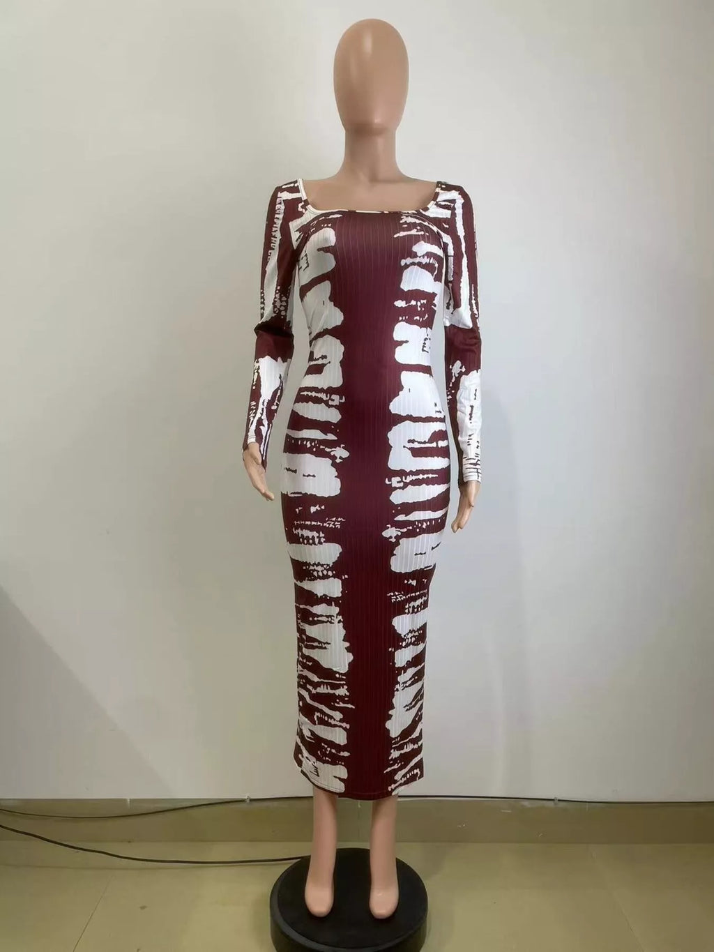 Tie-Dye Long Sleeve Maxi Dress