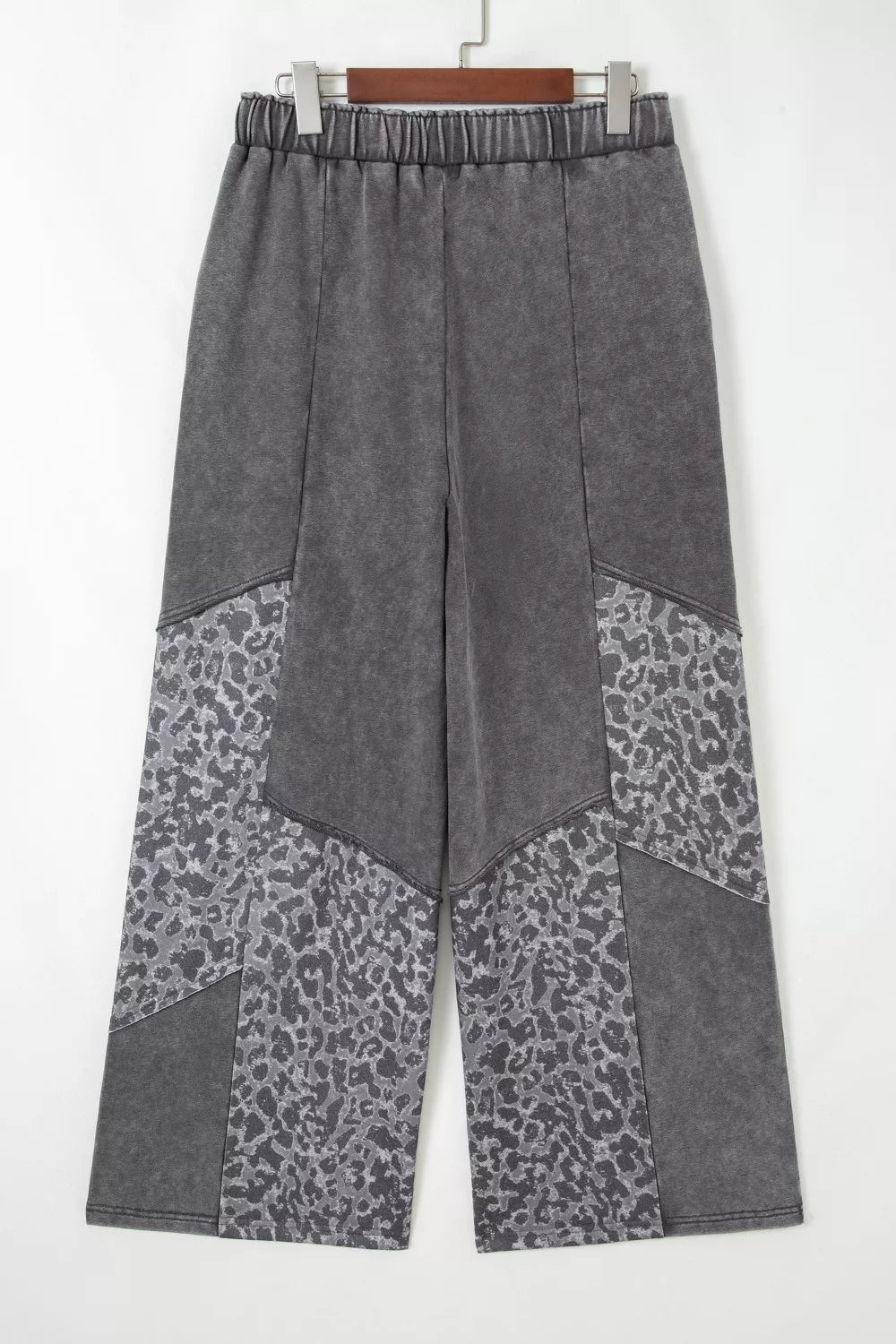 Mineral Wash Leopard Patchwork Loose Pants