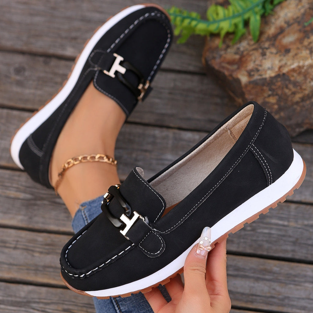 Buckle Decor Casual Slip-Ons