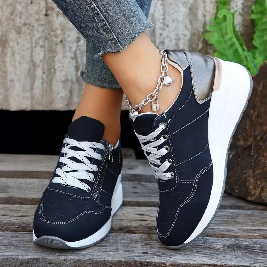 Lace Up Wedge Sneakers