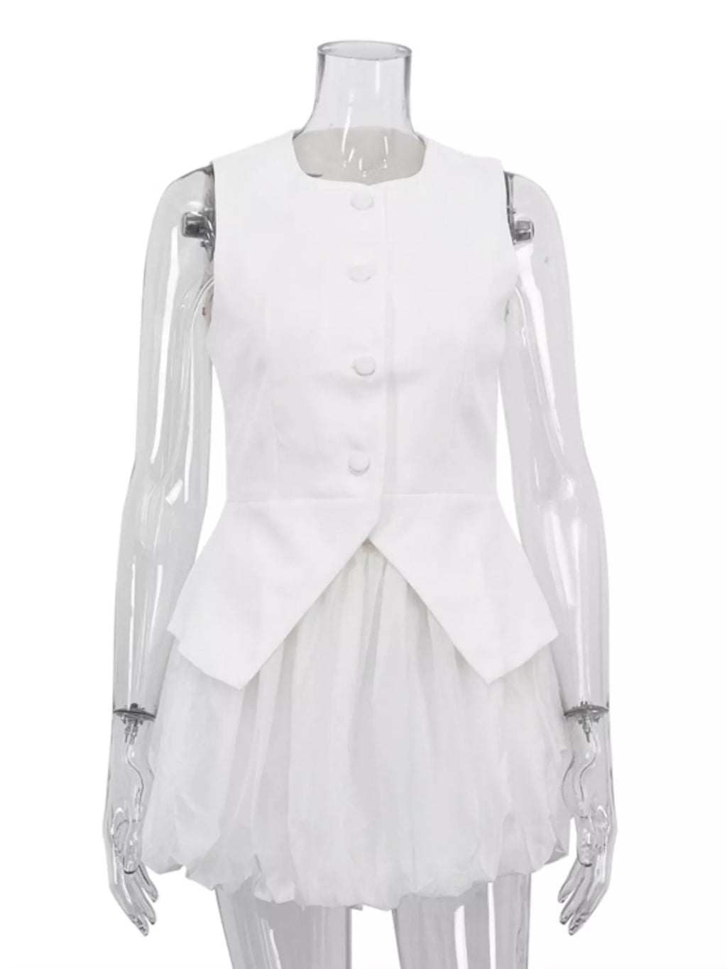 Peplum Vest and Bubble Skirt Set