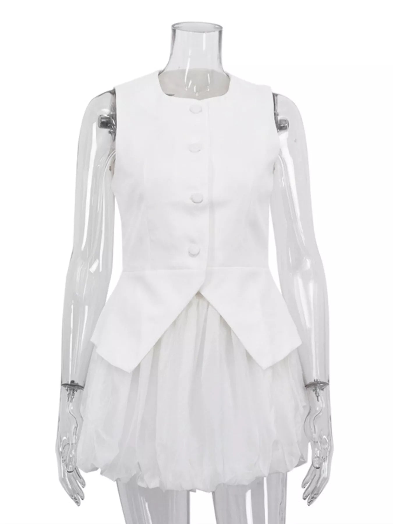Peplum Vest and Bubble Skirt Set