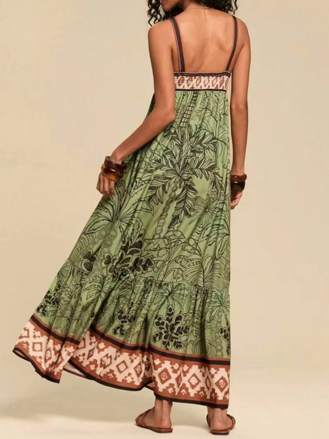 Printed Square Neck Maxi Dress