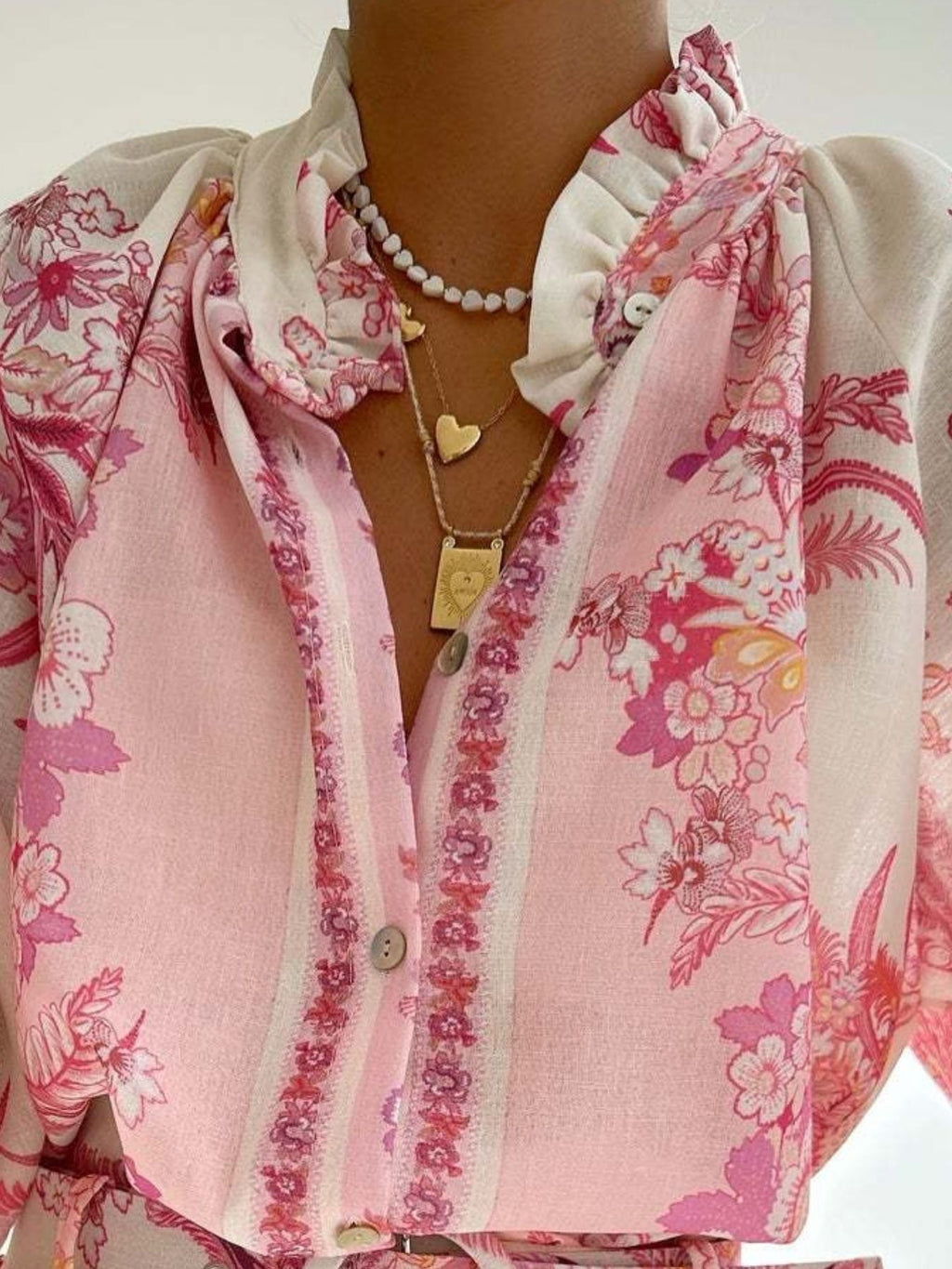 Floral Print Button Up Shirt and Shorts Set